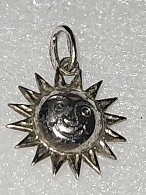 Sterling Silver Jamaica Sun Face Charm Pendant